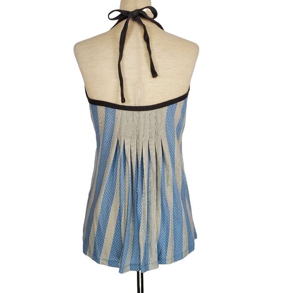 Silence + Noise Urban Outfitters Women tops sz S Blue white halter style soft - Picture 2 of 8